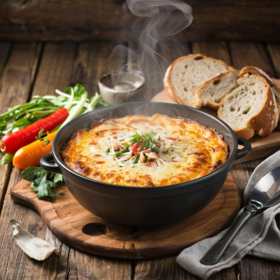 Запеканка из филе индейки с овощами и сыром